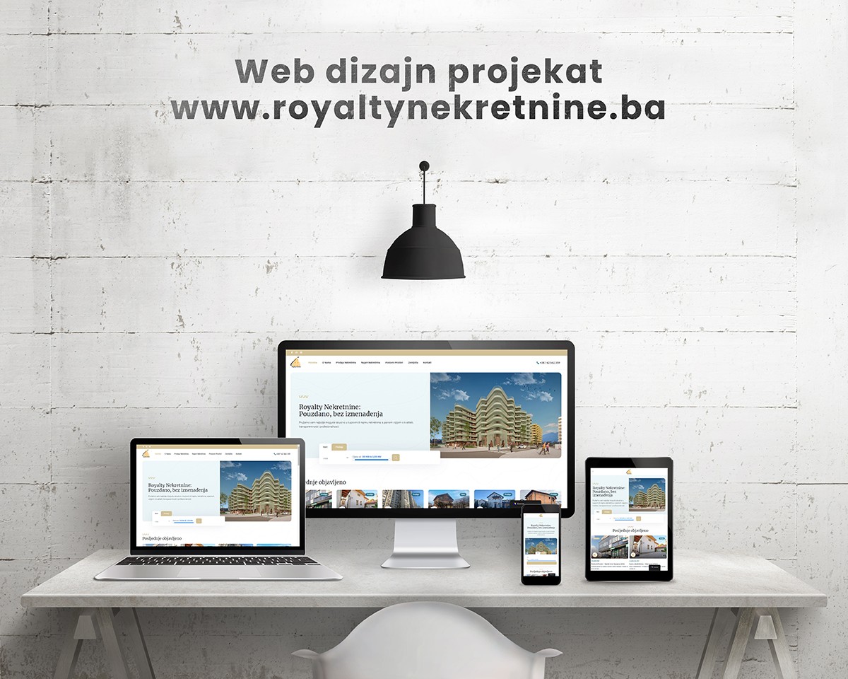 Web Stranica sajt za nekretnine - vođenje web stranica i održavanje Aktuelno Design