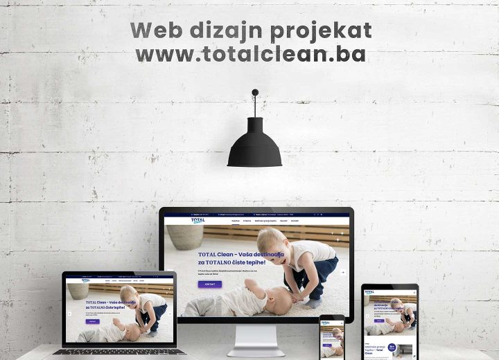 Web dizajn Totalclean.ba, redizajn web stranice. Aktuelno Design d.o.o. Sarajevo