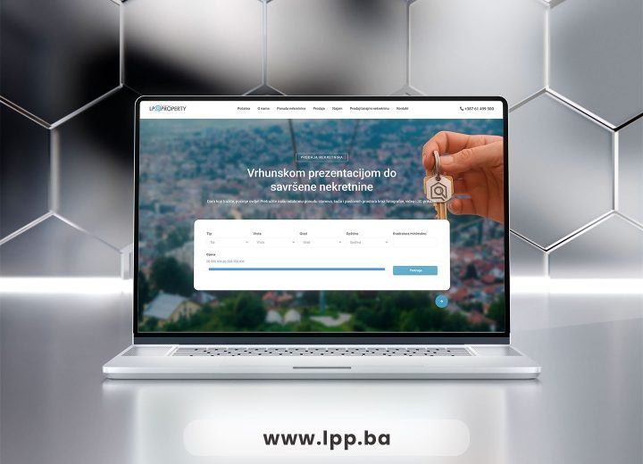 Web stranica za LP Property sa virtuelnim turama nekretnina - Izrada web stranica Sarajevo