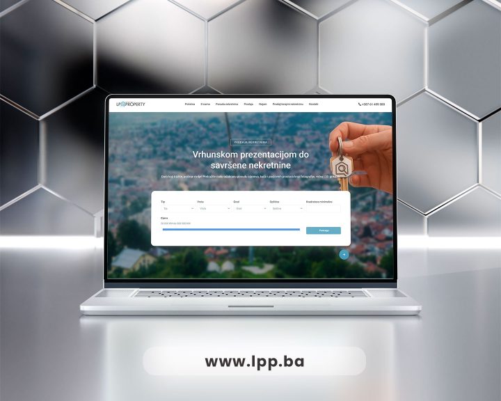 Web stranica za LP Property sa virtuelnim turama nekretnina - Izrada web stranica Sarajevo