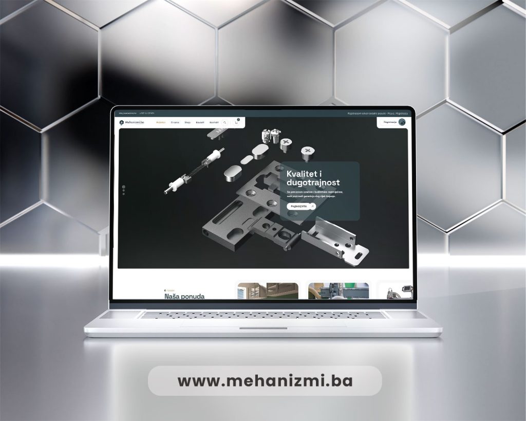 Web stranica za Mehanizmi.ba sa fokusom na okove za namještaj - Izrada web stranica Sarajevo