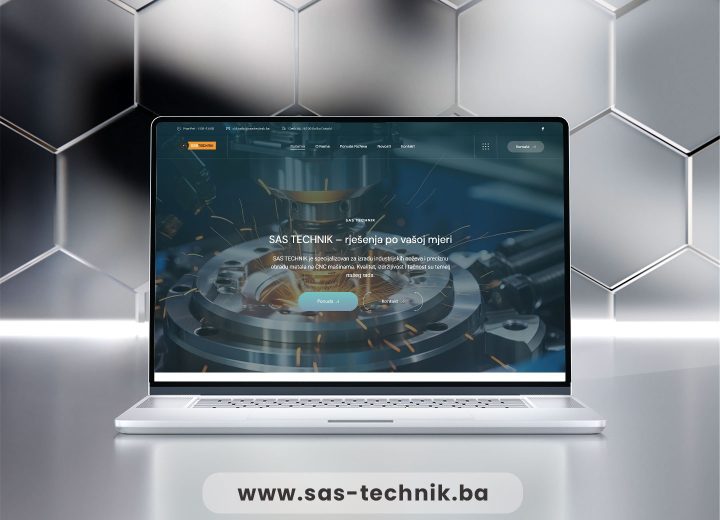 Web stranica za SAS TECHNIK i CNC obradu metala - Izrada web stranica Sarajevo