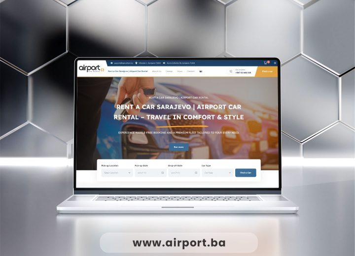 Web stranica za Airport Car Rental sa fokusom na online rezervacije - Izrada web stranica Sarajevo