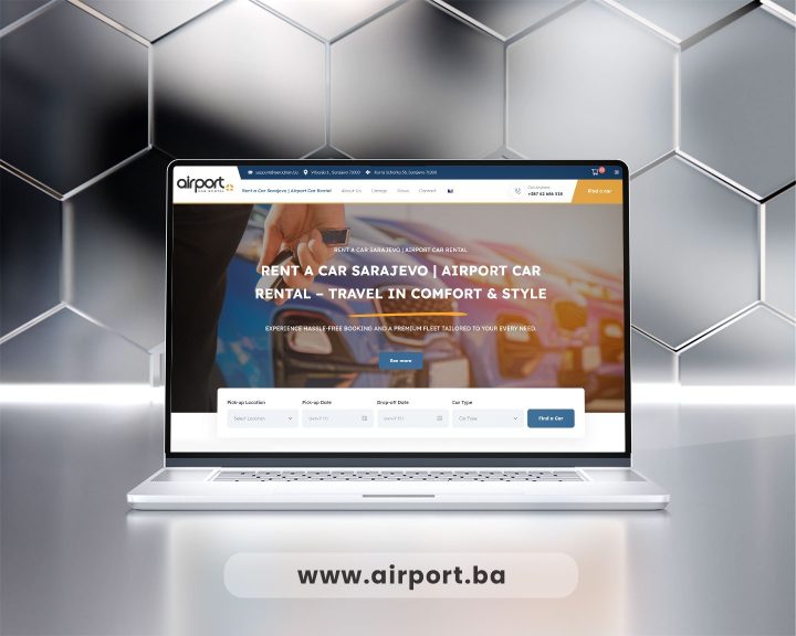 Web stranica za Airport Car Rental sa fokusom na online rezervacije - Izrada web stranica Sarajevo